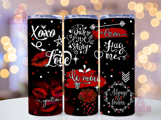 Love Quotes 20oz Tumbler Wrap Sublimation Design, Grunge Tumbler Wrap, Be Mine Valentines Tumbler Png, Instant Digital Download Sublimation SvggirlplusArt 