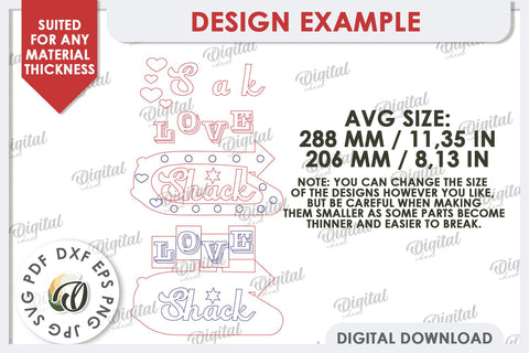 Love Shack Door Sign Laser Cut. 3D Valentine Sign SVG SVG Evgenyia Guschina 