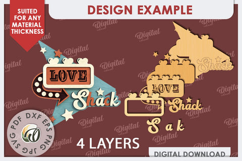 Love Shack Door Sign Laser Cut. Valentine Decor SVG SVG Evgenyia Guschina 