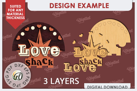 Love Shack Door Sign Laser Cut. Valentine Sign SVG Design SVG Evgenyia Guschina 