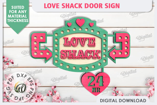 Love Shack Door Sign Laser Cut. Valentine Sign SVG SVG Evgenyia Guschina 
