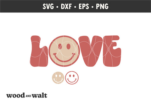 Love Smiley Face SVG | Retro Valentine SVG SVG Wood And Walt 