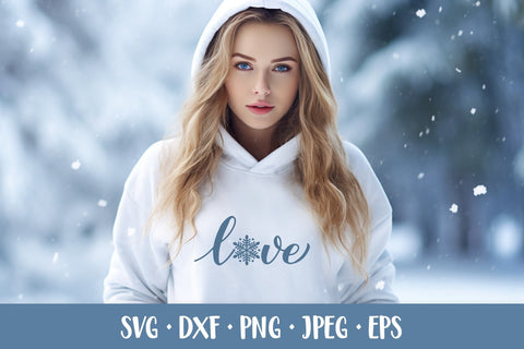 Love snowflake SVG cut file. Winter design SVG LaBelezoka 