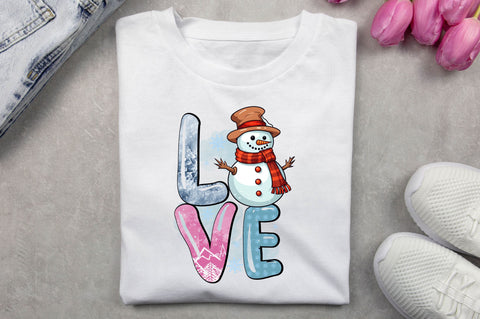 Love Snowman PNG Design Sublimation Regulrcrative 