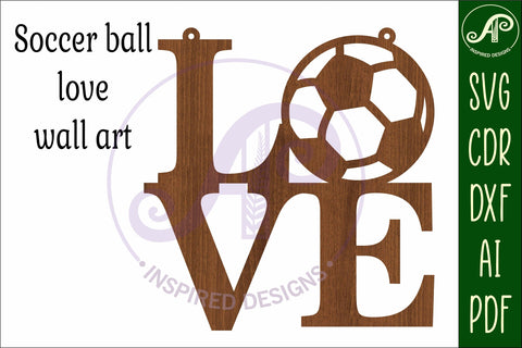 Love Soccer ball word wall art sign, SVG file. vector SVG APInspireddesigns 