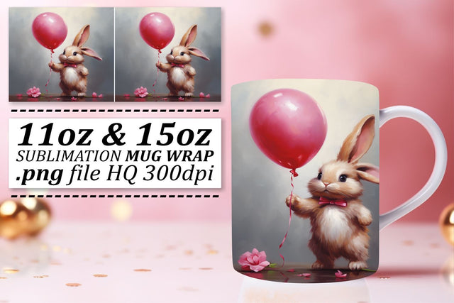 Love-Struck Animal Mug Wrap - Valentines Day Sublimation 11oz 15oz Sublimation afrosvg 