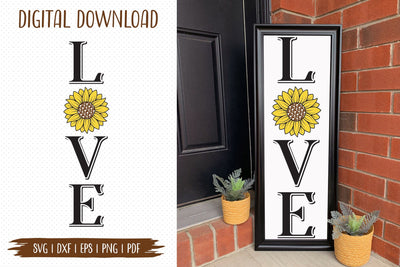 Love, Sunflower Porch Sign SVG SVG CraftLabSVG 