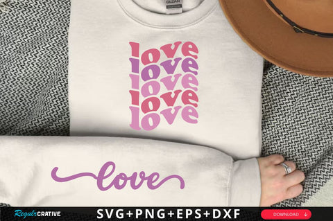 Love SVG Design, Valentine's Day Sleeve SVG SVG Regulrcrative 