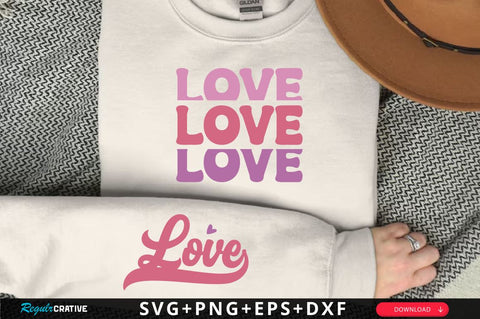 Love SVG Design, Valentine's Day Sleeve SVG SVG Regulrcrative 