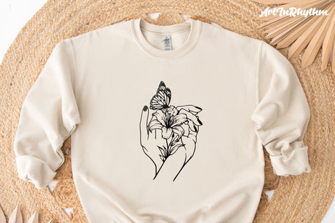 Love Svg, Lily and butterfly Svg, Flower Svg, Hands Svg SVG Artinrhythm shop 