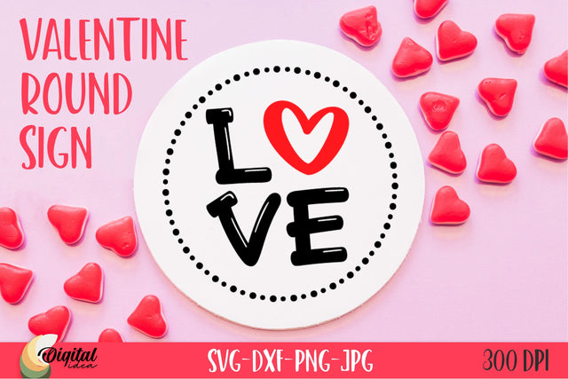 Love SVG. Valentine Round Sign. Cute Design SVG Evgenyia Guschina 