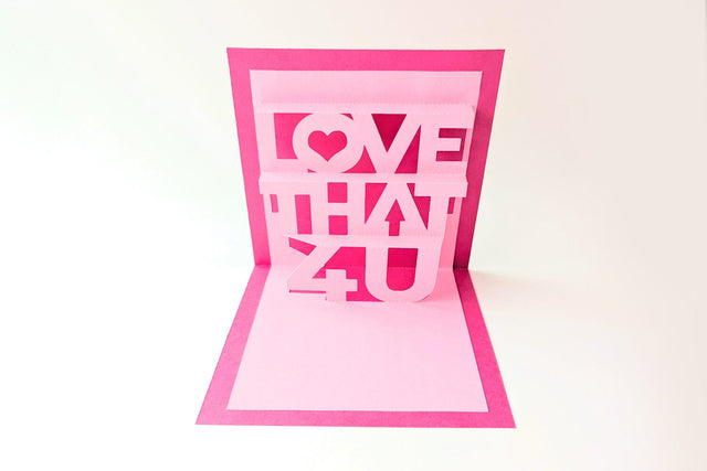 Love That For You Kirigami Word Pop Up Card SVG 3D Paper Risa Rocks It 