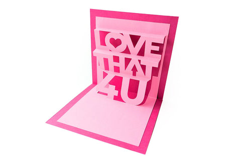 Love That For You Kirigami Word Pop Up Card SVG 3D Paper Risa Rocks It 