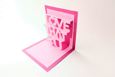 Love That For You Kirigami Word Pop Up Card SVG 3D Paper Risa Rocks It 