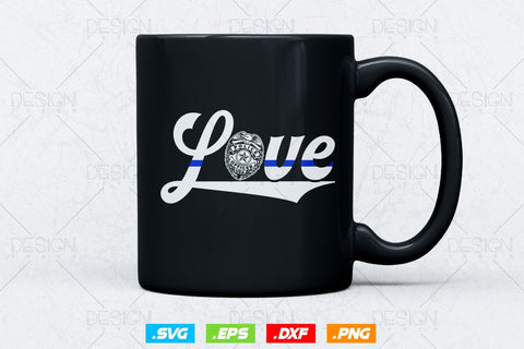 Love Thin Blue Line Police Officer Svg Png, Fathers Day Svg, American Patriotic Gifts For 4th Of July Svg, Svg Files For Cricut SVG DesignDestine 
