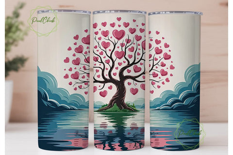 Love Tree 20oz Tumbler Wrap Sublimation PixelChick 