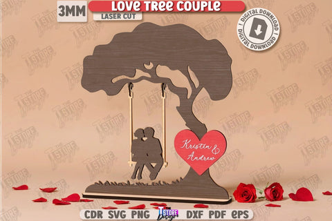Love Tree Couple Laser Cut Bundle | Valentine’s Day SVG | Valentine Laser | Happy Valentine’s Day | Cute Design | Love Day | Glowforge File | Holidays Gift | Home Décor | Valentine’s Gift Idea | CNC Files SVG The T Store Design 