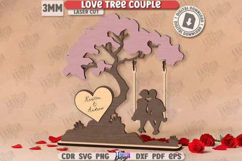 Love Tree Couple Laser Cut Bundle | Valentine’s Day SVG | Valentine Laser | Happy Valentine’s Day | Cute Design | Love Day | Glowforge File | Holidays Gift | Home Décor | Valentine’s Gift Idea | CNC Files SVG The T Store Design 