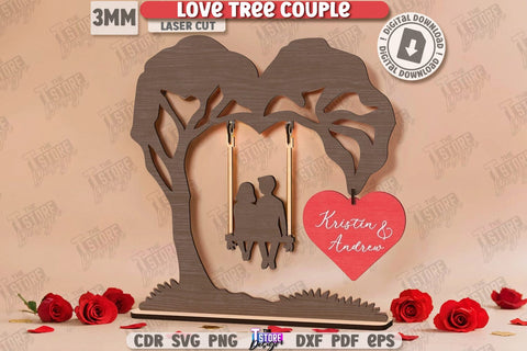 Love Tree Couple Laser Cut Bundle | Valentine’s Day SVG | Valentine Laser | Happy Valentine’s Day | Cute Design | Love Day | Glowforge File | Holidays Gift | Home Décor | Valentine’s Gift Idea | CNC Files SVG The T Store Design 