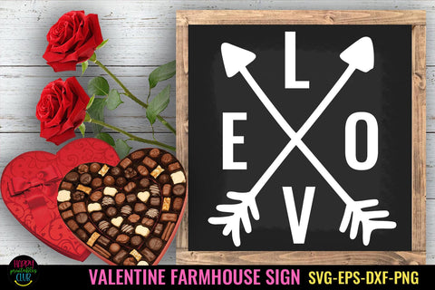 Love Valentine Sign SVG I Farmhouse Valentine Sign SVG SVG Happy Printables Club 