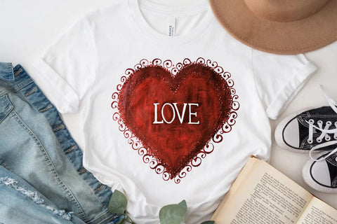 Love Valentine's Day Red Heart PNG Design (5) SVG Angelina750 