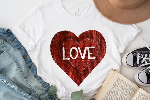 Love Valentine's Day Red Heart PNG Design SVG Angelina750 