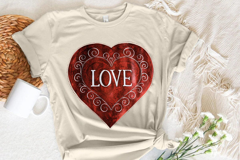 Love Valentine's Day Red Heart PNG Design SVG Angelina750 