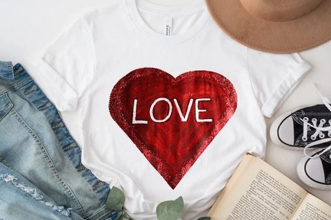 Love Valentine's Day Red Heart PNG Design SVG Angelina750 