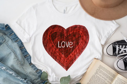 Love Valentine's Day Red Heart PNG Design SVG Angelina750 