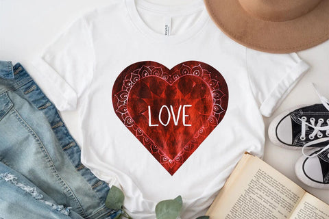 Love Valentine's Day Red Heart PNG Design SVG Angelina750 