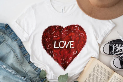 Love Valentine's Day Red Heart PNG Design SVG Angelina750 