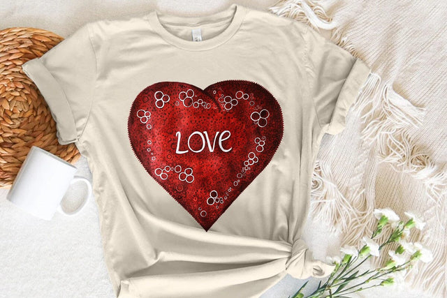 Love Valentine's Day Red Heart PNG Design SVG Angelina750 