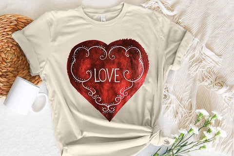 Love Valentine's Day Red Heart PNG Design SVG Angelina750 