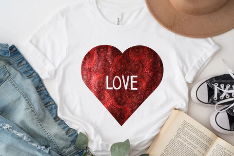 Love Valentine's Day Red Heart PNG Design SVG Angelina750 