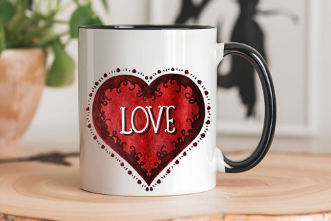 Love Valentine's Day Red Heart PNG Design SVG Angelina750 