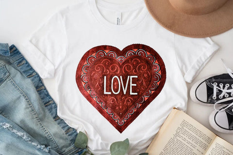 Love Valentine's Day Red Heart PNG Design SVG Angelina750 