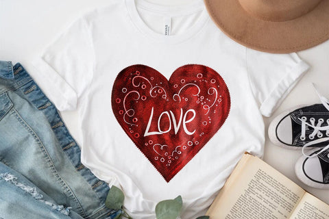 Love Valentine's Day Red Heart PNG Design SVG Angelina750 