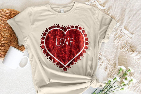 Love Valentine's Day Red Heart PNG Design SVG Angelina750 