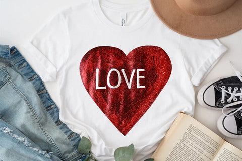 Love Valentine's Day Red Heart PNG Design SVG Angelina750 