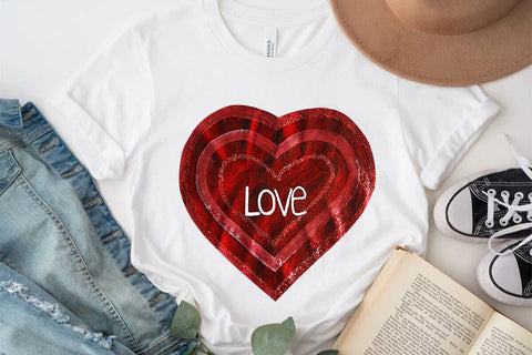 Love Valentine's Day Red Heart PNG Design SVG Angelina750 