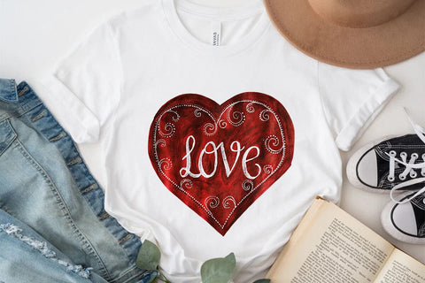 Love Valentine's Day Red Heart PNG Design SVG Angelina750 