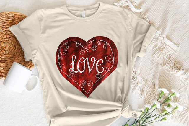 Love Valentine's Day Red Heart PNG Design SVG Angelina750 