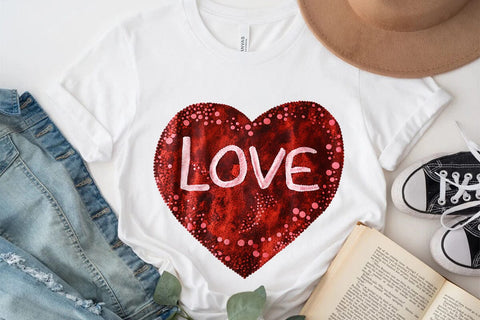 Love Valentine's Day Red Heart PNG Design SVG Angelina750 