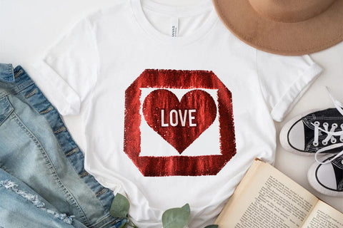 Love Valentine's Day Red Heart PNG Design SVG Angelina750 