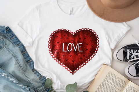 Love Valentine's Day Red Heart PNG Design SVG Angelina750 