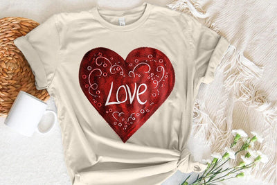 Love Valentine's Day Red Heart PNG Design SVG Angelina750 