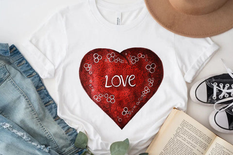 Love Valentine's Day Red Heart PNG Design SVG Angelina750 