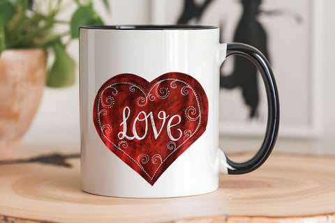 Love Valentine's Day Red Heart PNG Design SVG Angelina750 