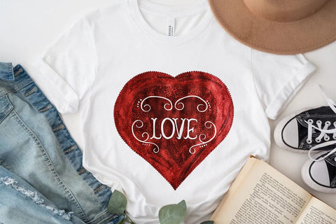 Love Valentine's Day Red Heart PNG Design SVG Angelina750 