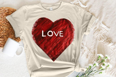 Love Valentine's Day Red Heart PNG Design SVG Angelina750 